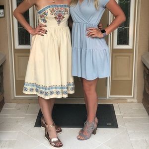 Anthropology Champagne & Strawberry Dress